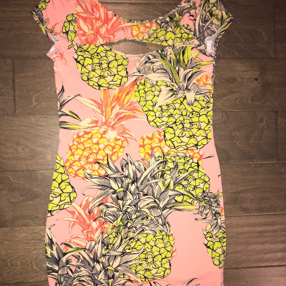 Guess Tropical Print Bodycon Dress- Size L